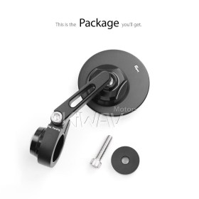 Orbii black bar end mirror a piece compatible with Moto Guzzi motorcycles