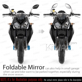 バイクミラー　オルカ　黒　ハーレーStreet 500/750用