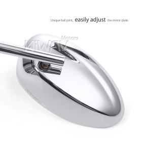 OvalII chrome mirrors for 8mm scooters and motorcycles