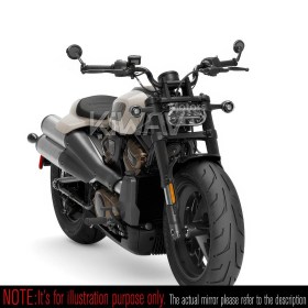 Aura black bar end mirrors compatible with Harley Sportster S Nightster 2021-