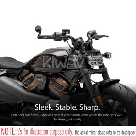 Orbii black bar end mirror a piece compatible with Harley Davidson Sportster S Nightster 2021-
