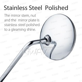 stainless steel mirrors Stan round chrome with long bolts