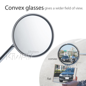 stainless steel mirrors Stan round chrome with long bolts