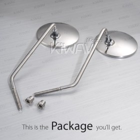 stainless steel mirrors Stan round chrome with long bolts