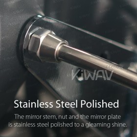 Stan square polished stainless steel headlight mirrors compatible with early BMW vintage models