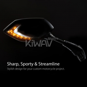 二色LED付きカウルミラー　ルシファー　黒　フェアリング取付　ドゥカティ　パニガーレシリーズに適用