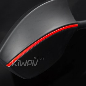バイクミラー　レッドライン　黒と赤い線　M8　スクーターに汎用
