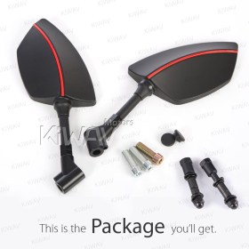 Redline mirrors compatible with Harley Davidson