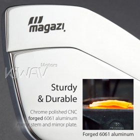 CleaverII chrome fairing mount mirrors w/ black adapter