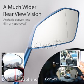 CleaverII blue fairing mount mirrors w/ black adapter