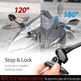 CleaverII blue fairing mount mirrors w/ black adapter