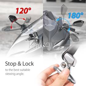 CleaverII black fairing mount mirrors w/ chrome adapter