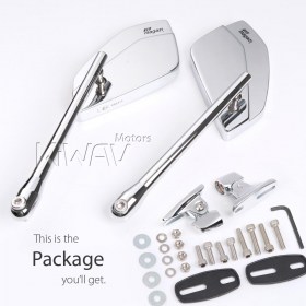 CleaverII chrome fairing mount mirrors w/ chrome adapter