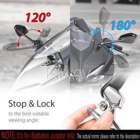 CleaverII blue fairing mount mirrors w/ chrome adapter