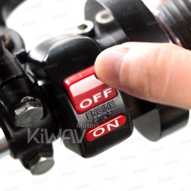 バイク用エンジンスイッチ　黒　7/8インチハンドルバー用(OFFでエンジンを回す)