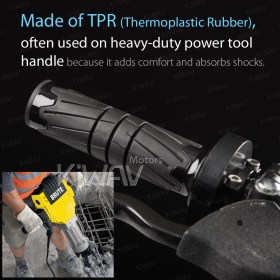 TPR rubber grips Wheel black for 7/8 Inch handlebar with thumb throttle