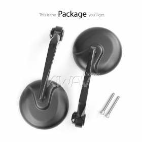 Retro black bar end mirrors for Royal Enfield Interceptor 650