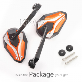 ViperII orange bar end mirrors for Royal Enfield Interceptor 650