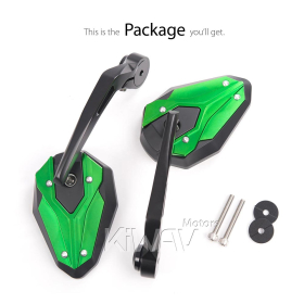 ViperII all green bar end mirrors for Royal Enfield Interceptor 650