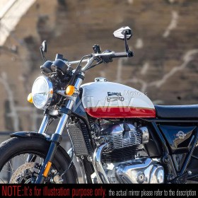 バーエンドミラー　4Rizz　白　ロイヤルエンフィールド Interceptor 650用