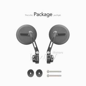 Ojo black bar end mirrors for Royal Enfield Interceptor 650