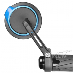 Aura blue bar end mirrors for Royal Enfield Interceptor 650