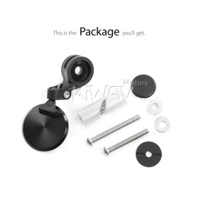 Orbix black motorcycle bar end mirror one piece compatible with Royal Enfield Interceptor 650