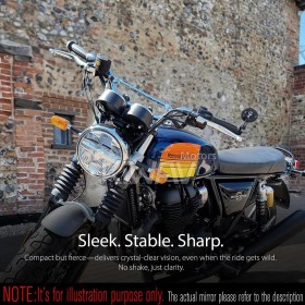 Orbii black bar end mirror a piece compatible with Royal Enfield Interceptor 650