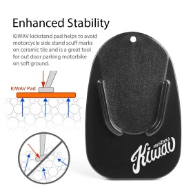 Black motorcycle kickstand pad support puck
