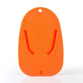 Orange motorcycle kickstand pad support puck
