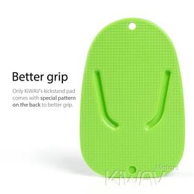 Green motorcycle kickstand pad support puck