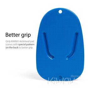 Blue motorcycle kickstand pad support puck