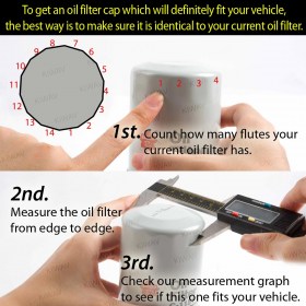 Oil filter cap wrench compatible with Harley Davidson with 76mm x 14 flutes (crank sensor)