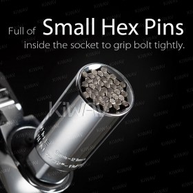 Universal socket for 9-21mm head of fasteners
