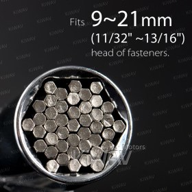 Universal socket for 9-21mm head of fasteners