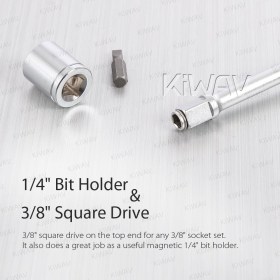 3/8 inch square drive with magnetic 1/4 hex bit handle red