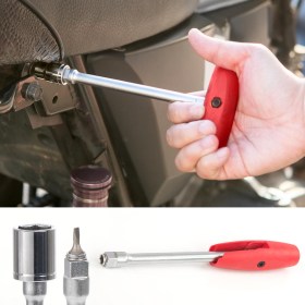 3/8 inch square drive with magnetic 1/4 hex bit handle red