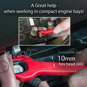 10mm battery terminal insulated wrench red