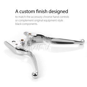 hydraulic brake and cable clutch levers clean look chrome for Harley Davidson 21-'25 Touring & Trike models