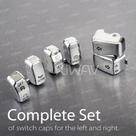 switch caps chrome 6 pcs black compatible with Harley Davidson 96up XL