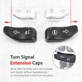 Turn signal extension caps compatible with Harley Davidson 14-later touring with Information and Communication systems