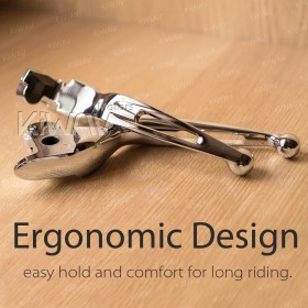 brake & clutch levers chrome compatible with Harley Davidson '14-'16 Touring models SLOTTED CUT TYPE A