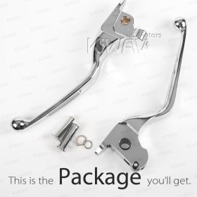 brake & clutch levers chrome compatible with Harley Davidson '14-'16 Touring models SLOTTED CUT TYPE A