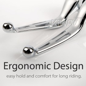 brake & clutch levers chrome compatible with Harley Davidson '14-'16 Touring models SLOTTED CUT TYPE C