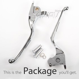 brake & clutch levers chrome compatible with Harley Davidson '14-'16 Touring models SLOTTED CUT TYPE C
