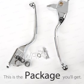 レバーセット　クロム　スロット二つ付き　ハーレー　Harley　'14-'16のFLHRとFLHRC /'08-'13のTouringとTrikeモデルに適用