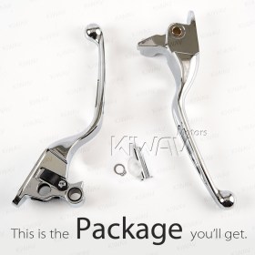 brake & clutch levers chrome compatible with Harley '08-'13 Touring & '14- Trike models SLOTTED CUT TYPE C