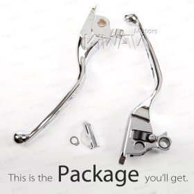 brake & clutch levers chrome compatible with Harley '08-'13 Touring & '14- Trike models EDGE CUT TYPE A