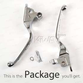 brake & clutch levers chrome compatible with Harley '08-'13 Touring & '14- Trike models EDGE CUT TYPE B