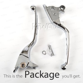 brake & clutch levers chrome compatible with Harley '08-'13 Touring & '14- Trike models EDGE CUT TYPE C